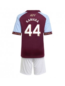 Billige Aston Villa Boubacar Kamara #44 Hjemmedraktsett Barn 2025-26 Kortermet (+ Korte bukser)